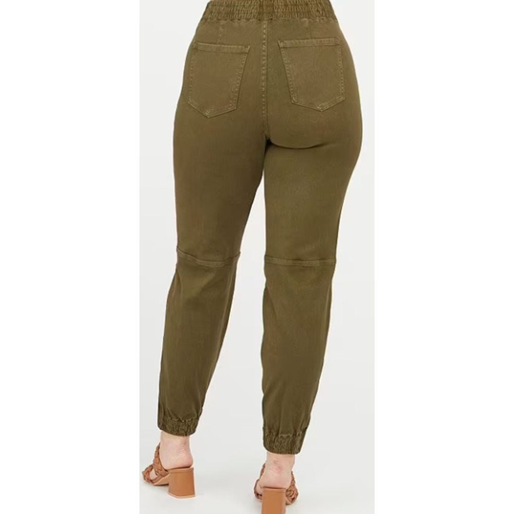 NWT Spanx Stretch Mid Rise Twill Darkened Olive Joggers Size 2X - Picture 3 of 12
